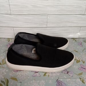 Allbirds Wool Lounger Woven Black Slip On Minimalist Cozy Womens Size 9